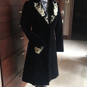 White House Black Market Long Velvet Coat